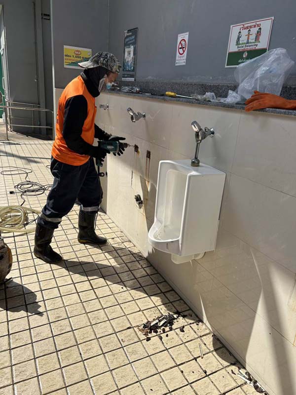 งานติดตั้งอ่างล้างหน้า