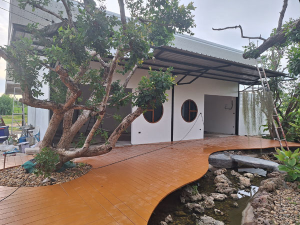 งานต่อเติมหลังคาโรงจอดรถขนาดใหญ่ สุราษฎร์ธานี